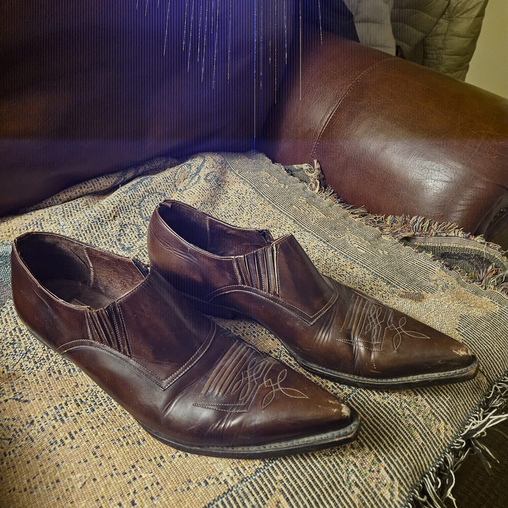 Men's Brown Leather Slip-On Shoes